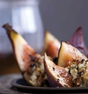 Peppered agave figs with basil soy ricotta