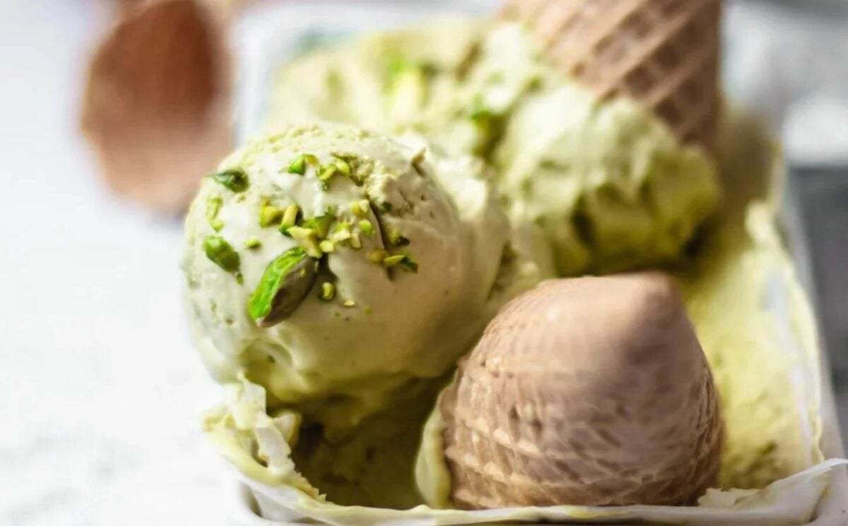 pistachio ice cream as part of easy vegan ice cream recipes