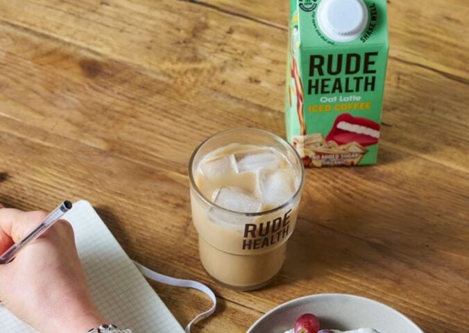 A glass of dairy-free iced coffee from Rude Health