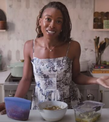 Plant-based recipe developer Jenné Claiborne in a still from a video on best tofu marinades
