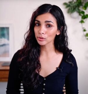 Plant-based recipe developer Nisha Vora in a still from a video on how going plant-based can transform your life