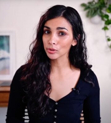 Plant-based recipe developer Nisha Vora in a still from a video on how going plant-based can transform your life