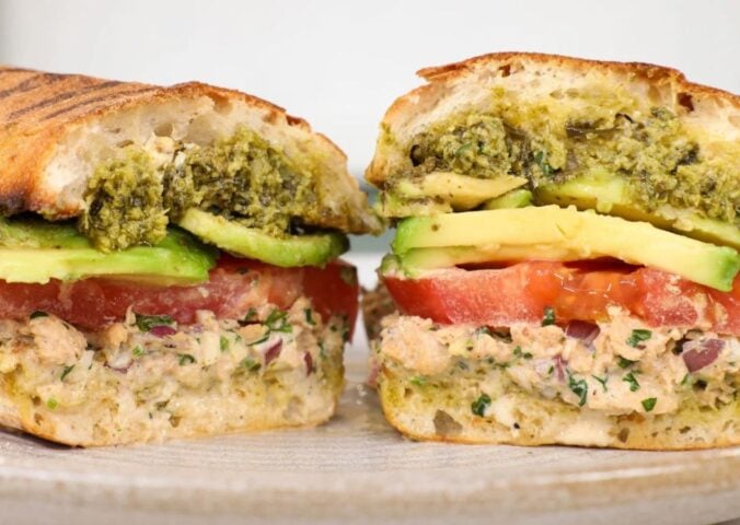 A vegan version of the Joe and the Juice Tunacado sandwich for vegan summer lunches