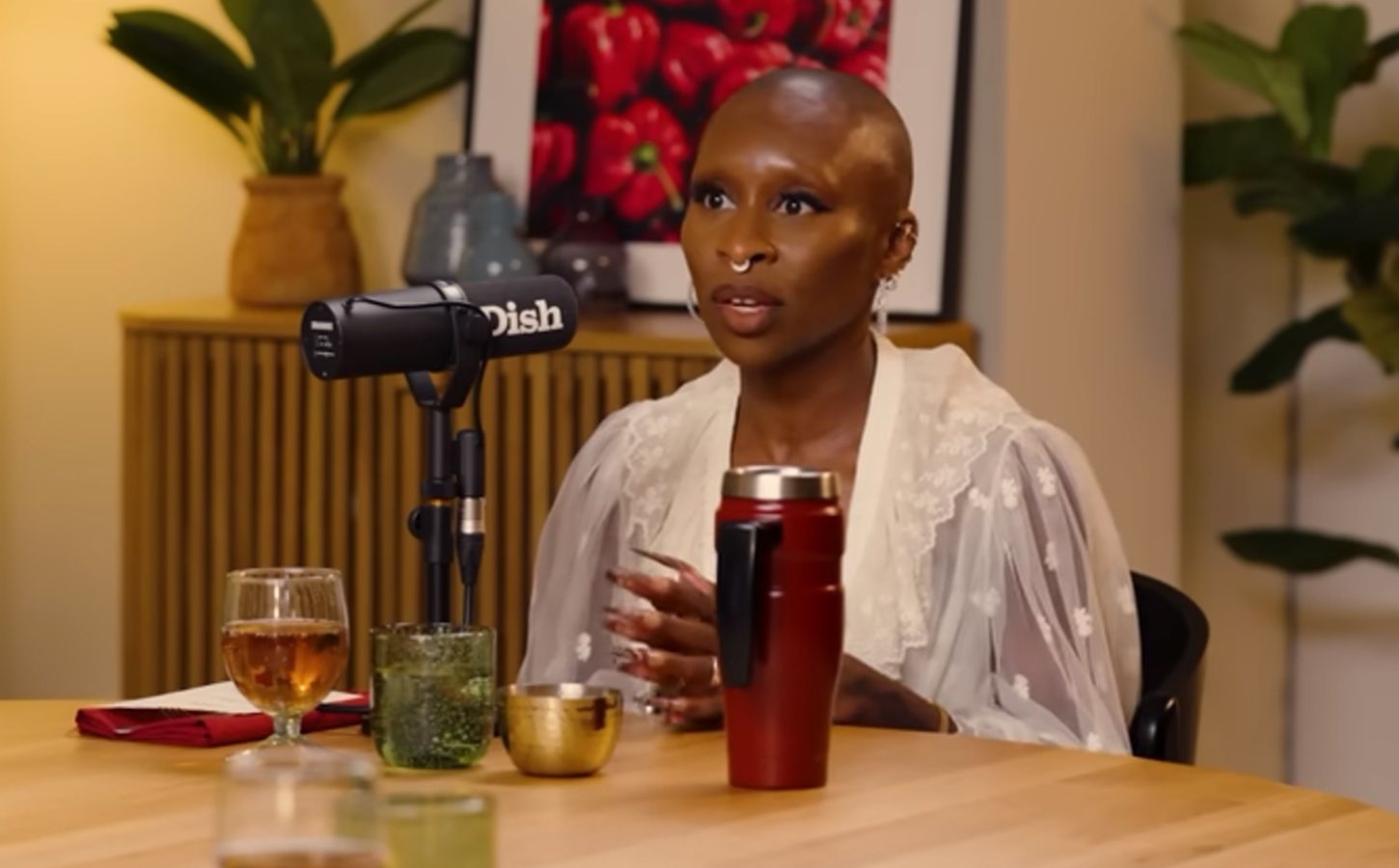 Photo shows Cynthia Erivo during her appearance on the Dish Podcast