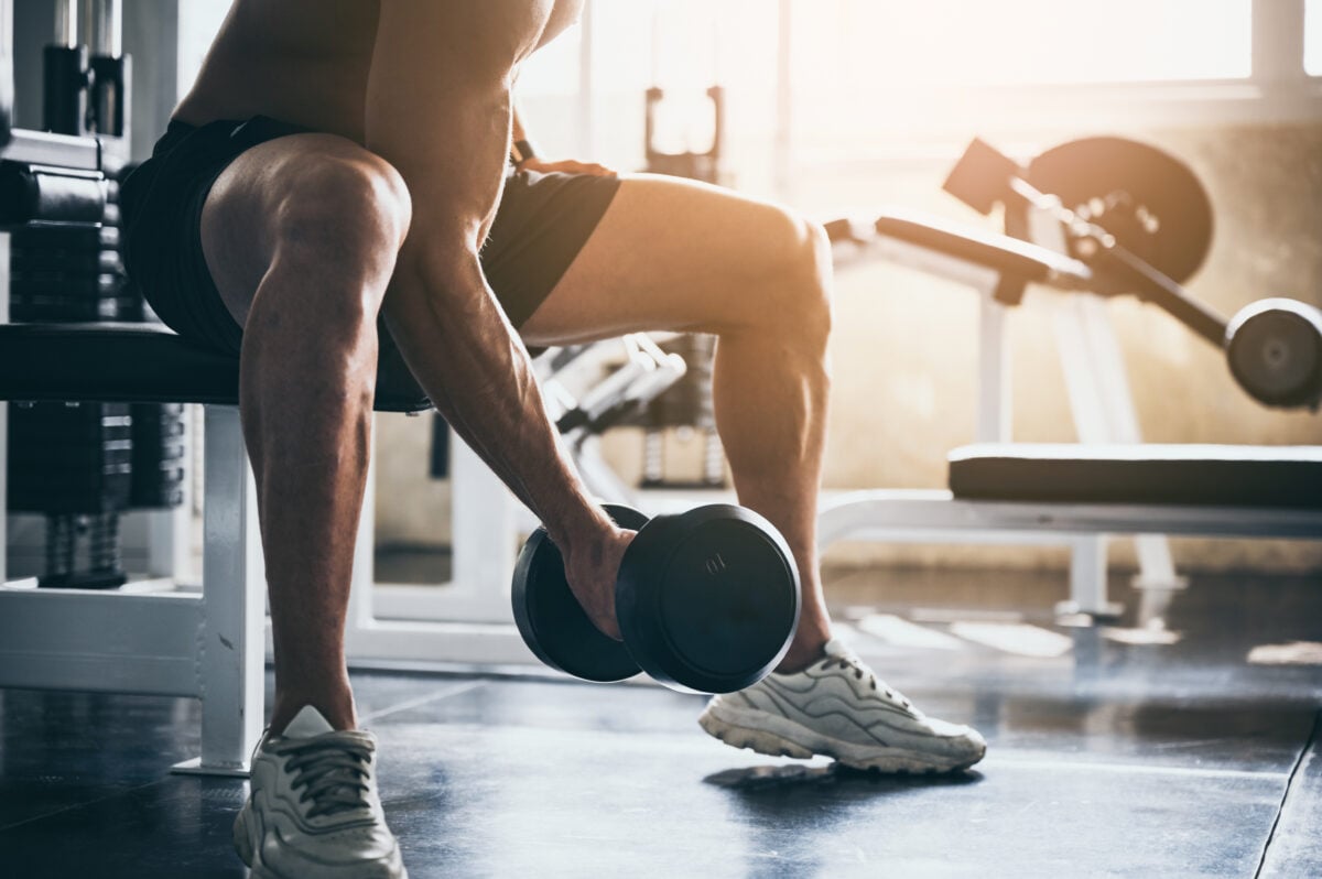 A person lifting weights at the gym