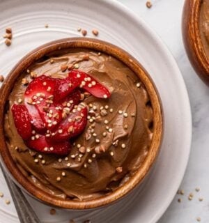 easy dairy-free chocolate pudding made with avocado