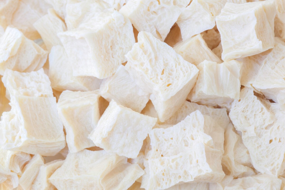 A selection of frozen tofu pieces