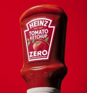 A bottle of Heinz Tomato Ketchup Zero