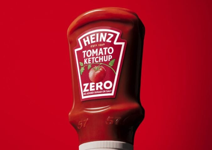 A bottle of Heinz Tomato Ketchup Zero