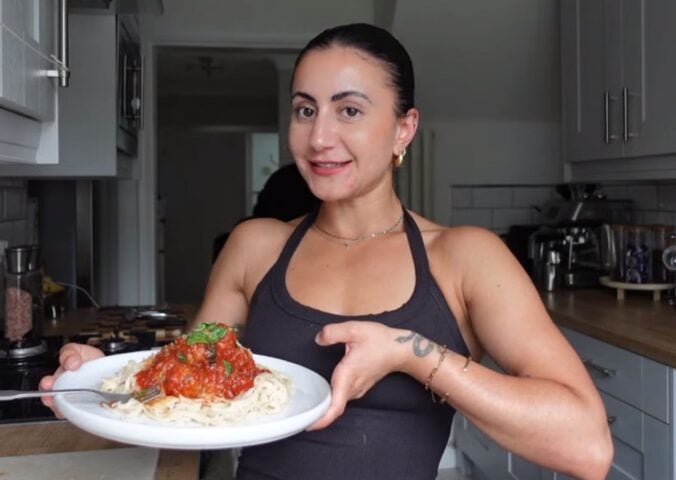high-protein vegan meals shown by Leila Hannoun on her what I eat in a day video