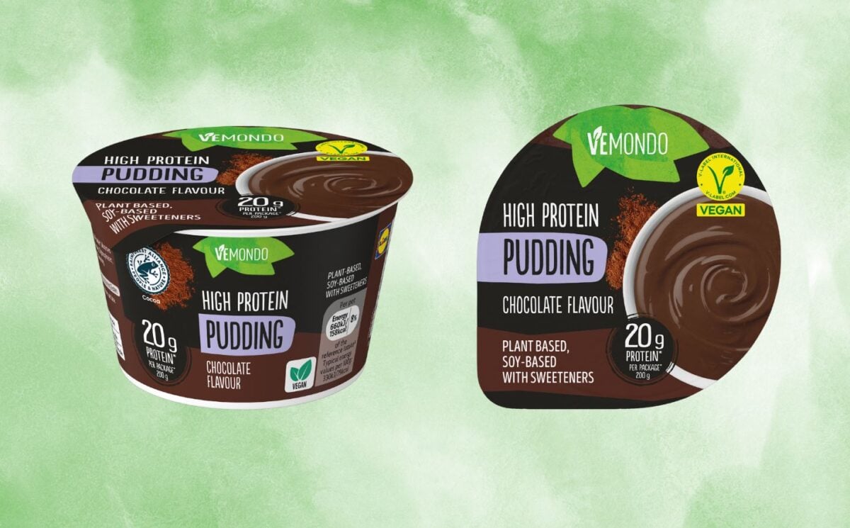 Two high-protein chocolate pudding pots from Lidl UK