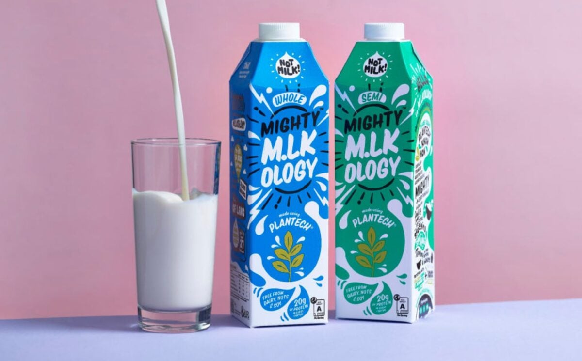 Two cartons of dairy-free milk from Mighty Drinks, which has just entered administration