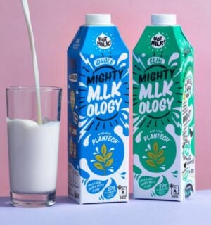 Two cartons of dairy-free milk from Mighty Drinks, which has just entered administration