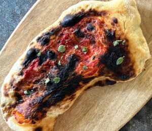 A vegan mushroom calzone made to a dairy-free recipe