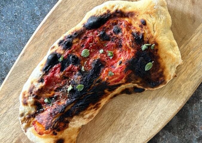 A vegan mushroom calzone made to a dairy-free recipe