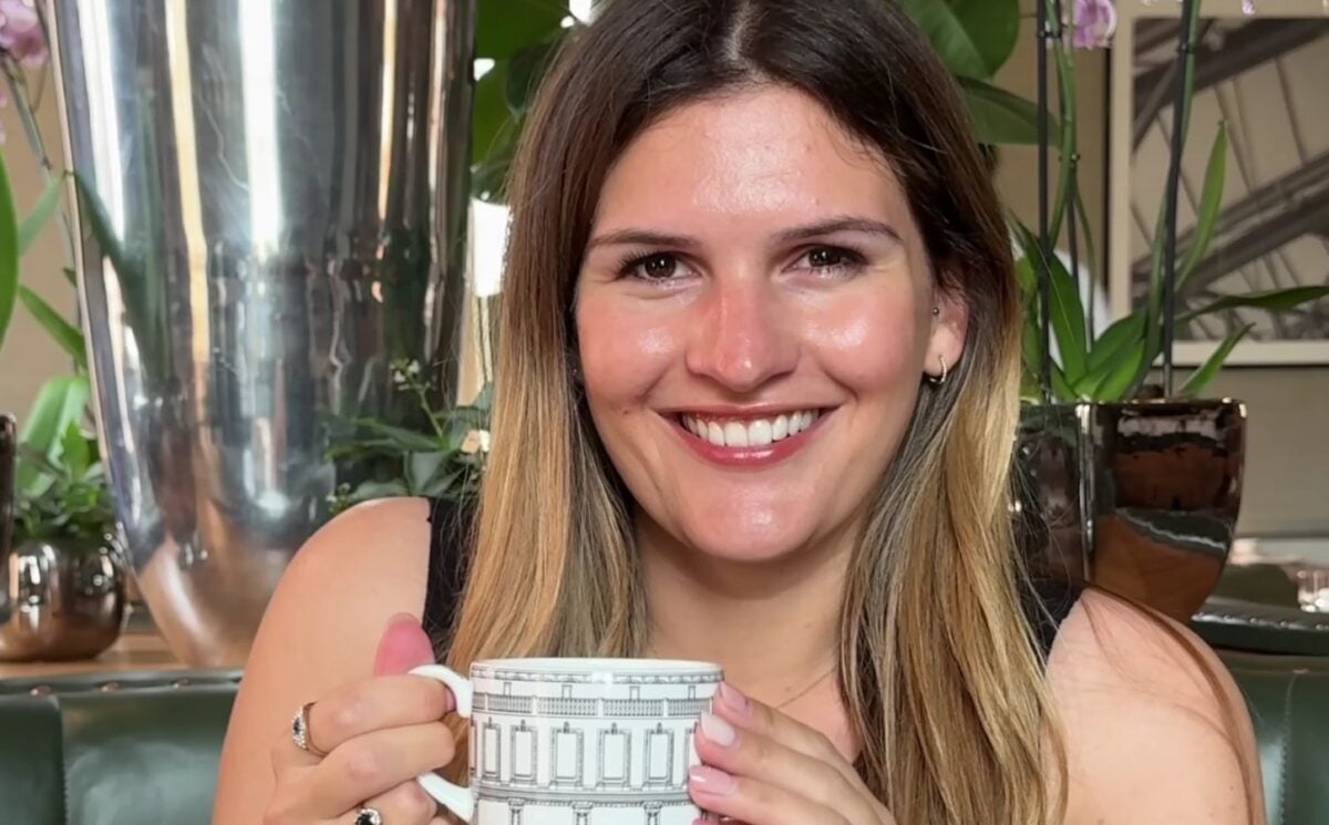 Nicole Whittle at a vegan afternoon tea in Royal Albert Hall
