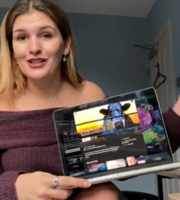 Nicole Whittle shares tips on how to go vegan overnight while showing her YouTube channel on a laptop screen.