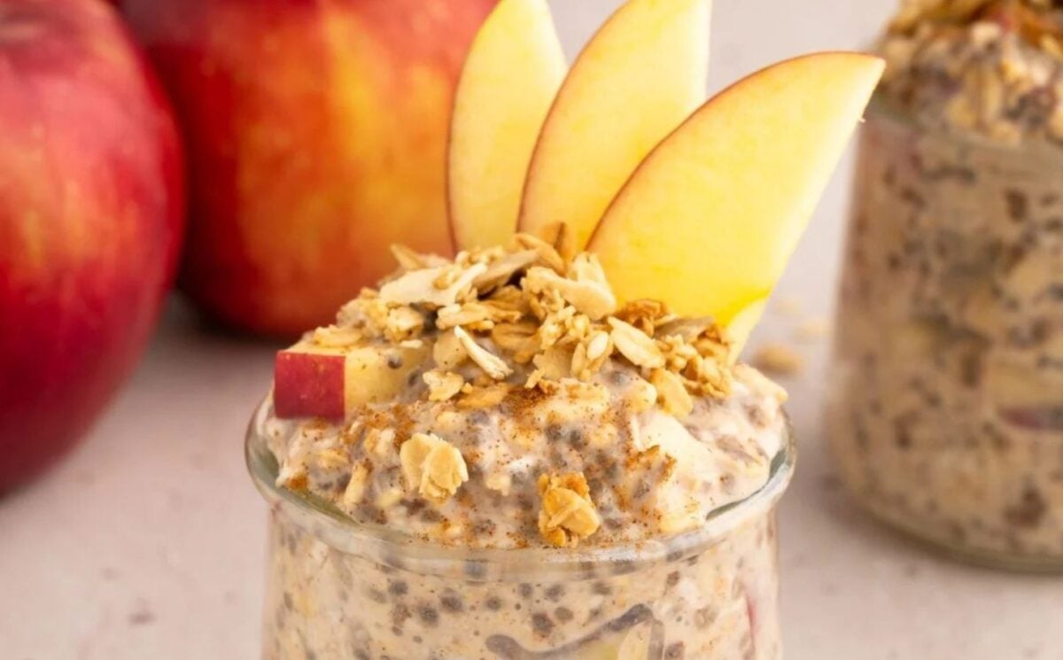 An overnight oats recipe with apple