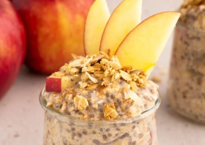 An overnight oats recipe with apple