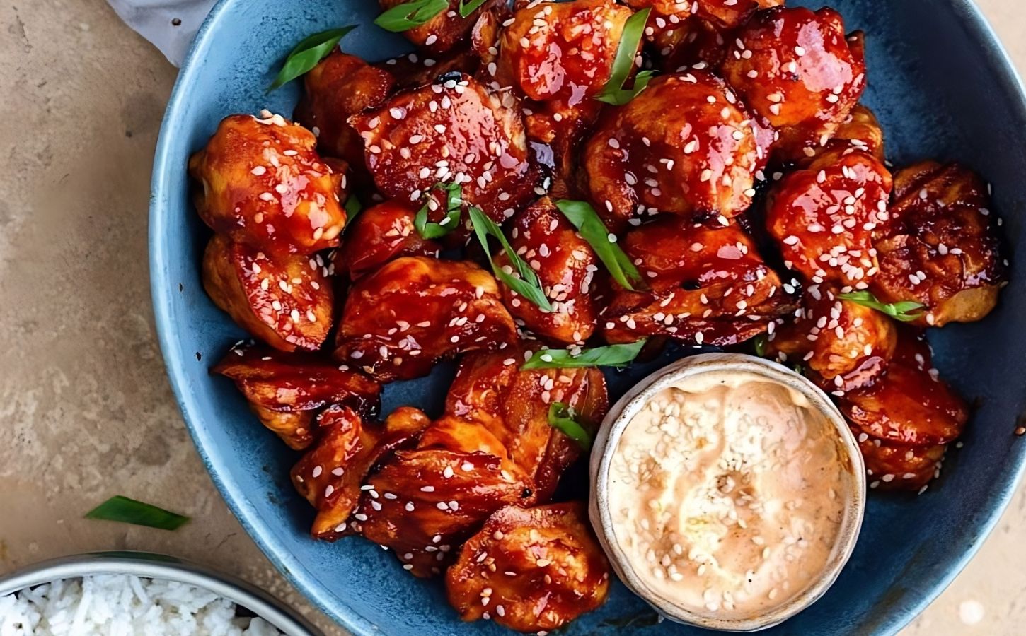 Spicy vegan cauliflower wings made with Gochujang