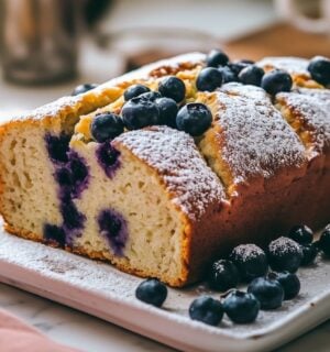 vegan summer blueberry loaf for breakfast or a snack