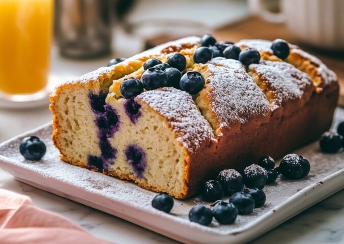 vegan summer blueberry loaf for breakfast or a snack