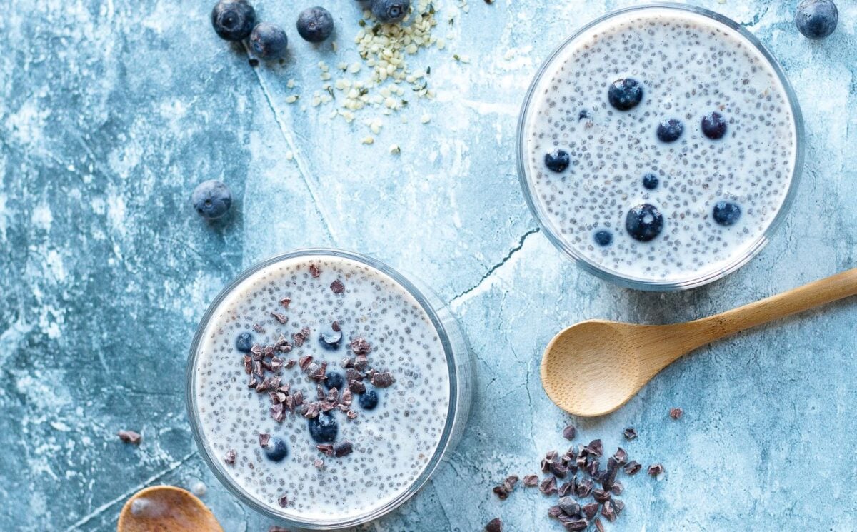 blueberries and cream chia pudding for vegan chia pudding recipes