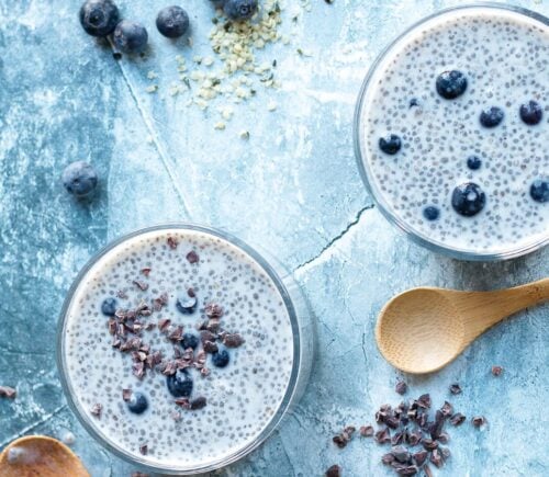 blueberries and cream chia pudding for vegan chia pudding recipes