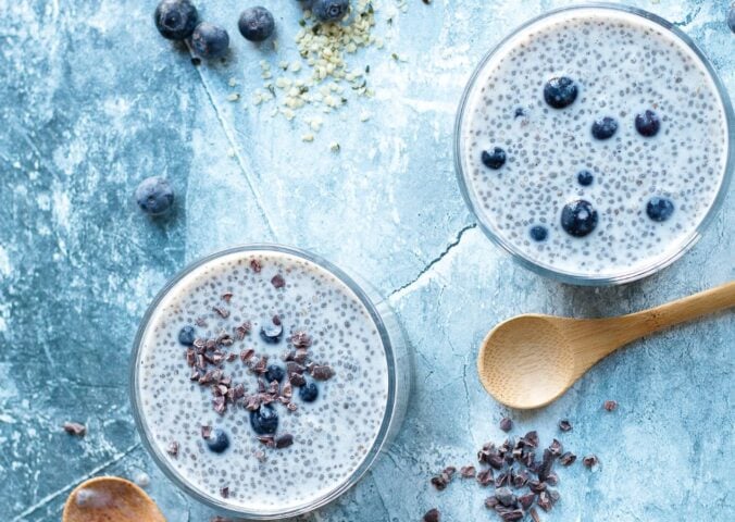 blueberries and cream chia pudding for vegan chia pudding recipes