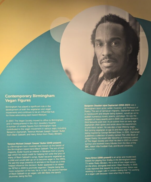 A photo of Benjamin Zephaniah at The Vegan Society Exhibition