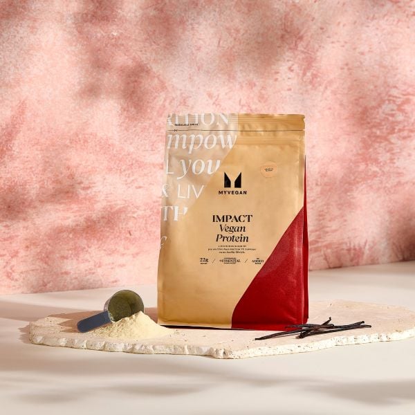 Photo shows's MyVegan's "Impact" protein powder