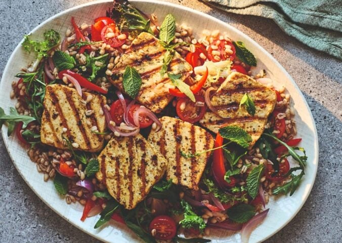 halloumi vegan warm salad recipes
