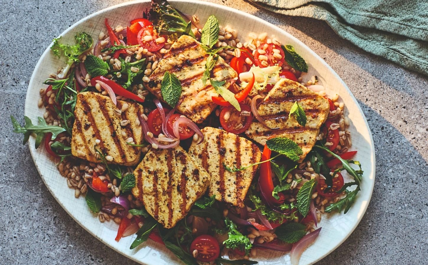 halloumi vegan warm salad recipes