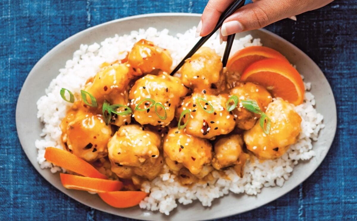 30-minute vegan orange cauliflower with rice