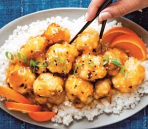 30-minute vegan orange cauliflower with rice