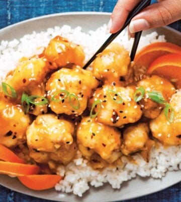 30-minute vegan orange cauliflower with rice