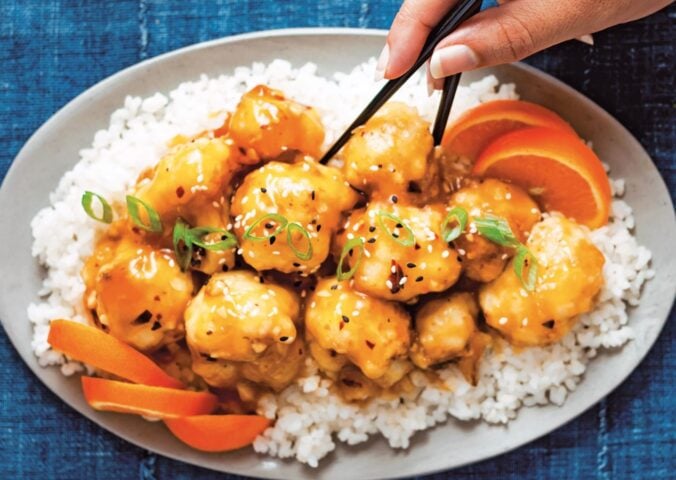 30-minute vegan orange cauliflower with rice