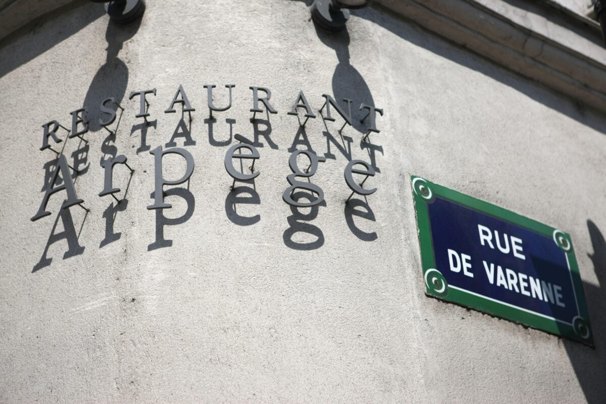Photo shows the three Michelin-starred French restaurant Arpège, which has just adopted an almost entirely plant-based menu