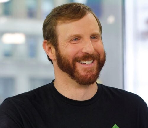 Photo shows Beyond Meat founder and CEO Ethan Brown