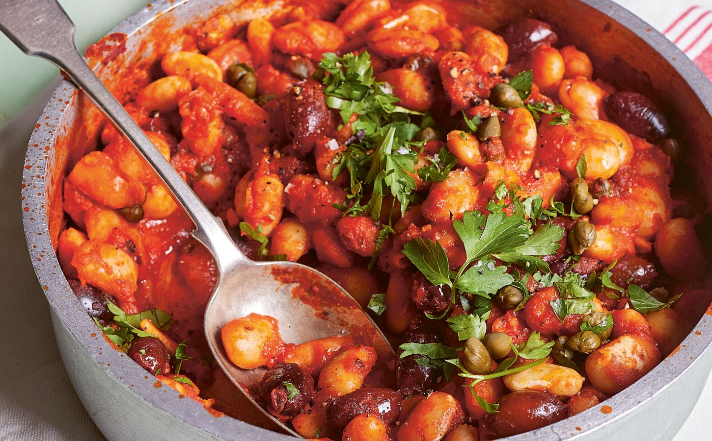 butter beans with olive and capers for Mediterranean vegan recipes