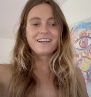 Vegan pro surfer Alana Blanchard filming herself for a "what I eat in a day" videp