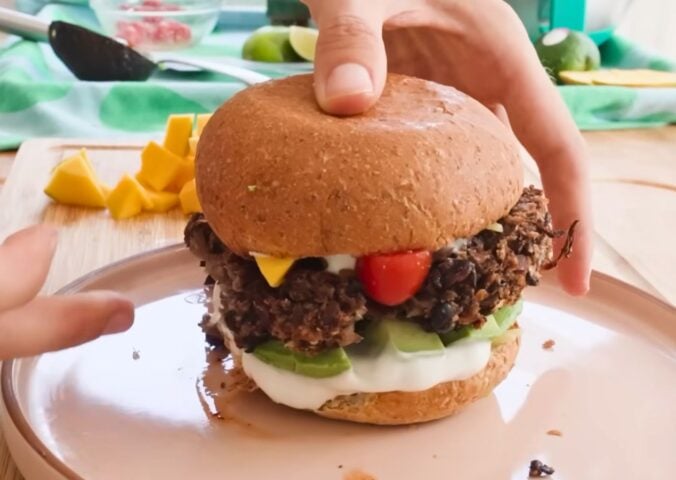 Merle O'Neal Makes Jamie Oliver's famous veggie burger and veganizes it
