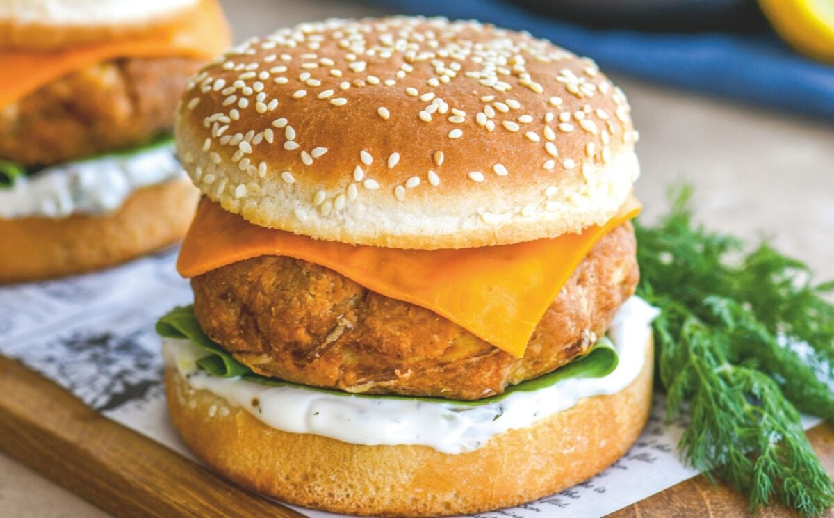 Terri's 'fish' fillet sandwich made with hearts of palm and cashews for vegan recipes better than takeout