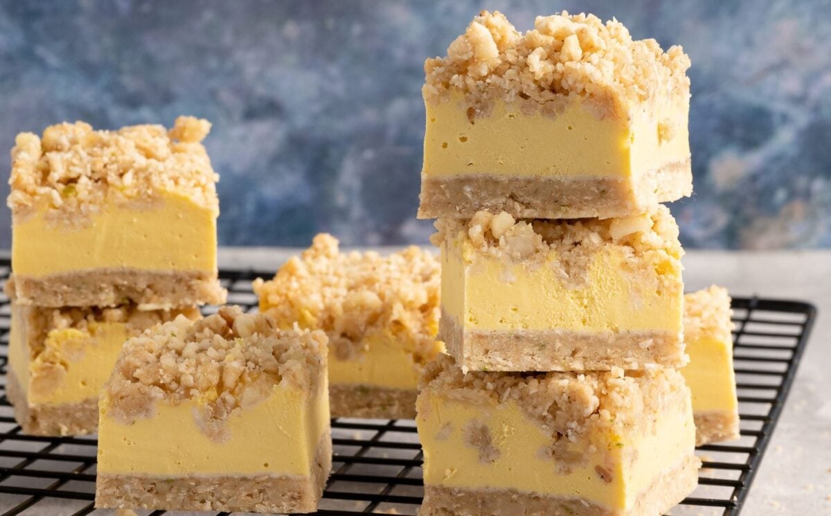 vegan Hawaiian sunshine crumble squares for gluten-free dessert ideas