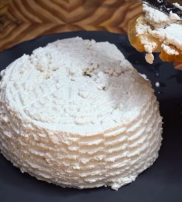 Miyoko's new vegan ricotta recipe with watermelon seeds finished and tasty