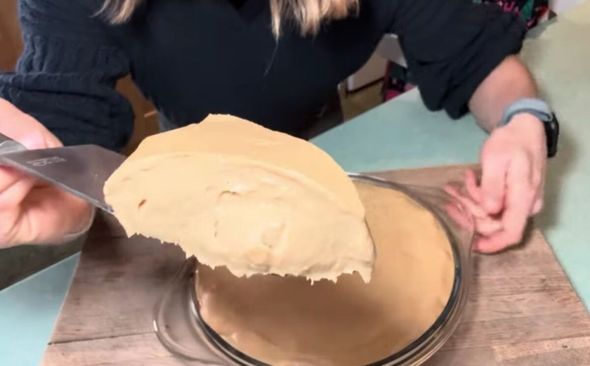 a raw vegan peanut butter cheesecake with chickpeas and plantains