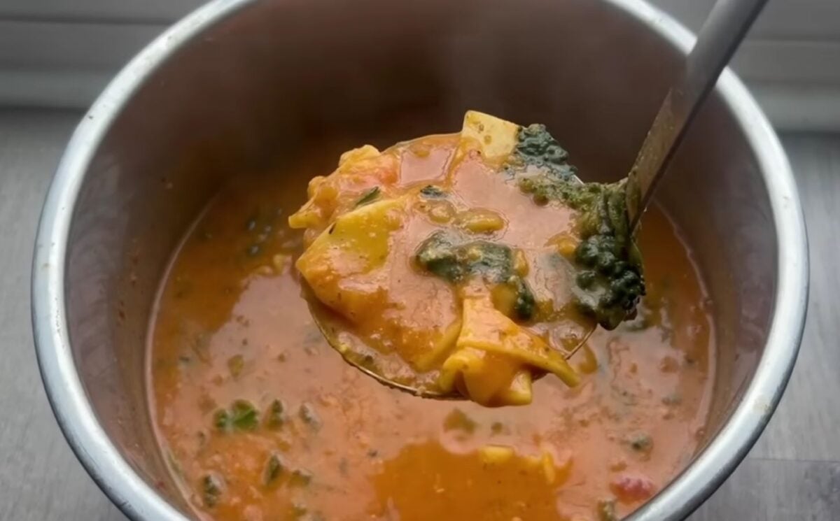 vegan lasagna soup by PlantWhys