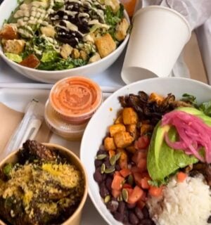 food eaten during Sweet Potato Soul's vegan NYC trip