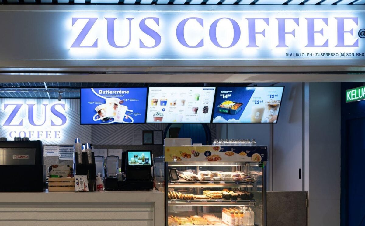 The outside of Zus Coffee, Malaysia's biggest coffee chain