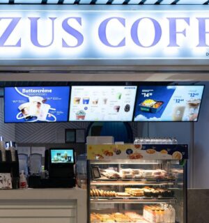 The outside of Zus Coffee, Malaysia's biggest coffee chain
